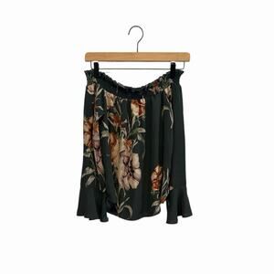 Green Floral Off the Shoulder Top